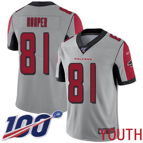 Atlanta Falcons Limited Silver Youth Austin Hooper Jersey NFL Football #81 100th Season Inverted Legend